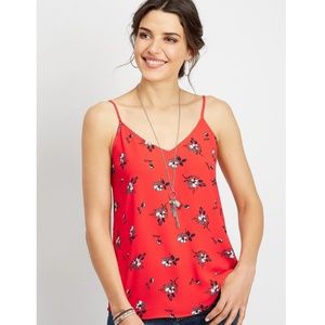 * SOLD * Maurices Silky Red Floral Cami XL